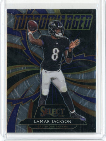 2020 Panini Select NFL Lamar Jackson Turbocharged Card #T8