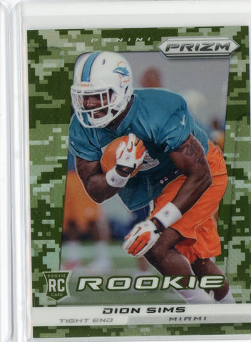 2013 Panini Prizm NFL Dion Sims RC Camo Refractor Card #80