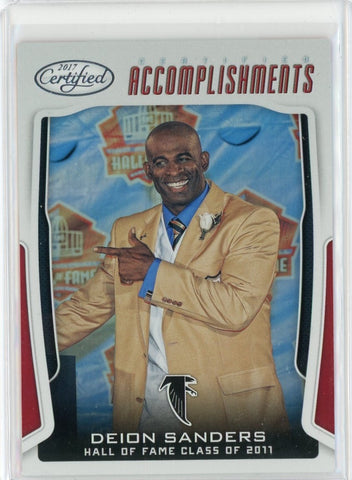 2017 Panini Certified NFL Deion Sanders Certified Accomplishments Card #CA-DS