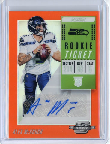 2018 Panini Contenders Optic NFL Alex McGough Orange RC Auto Card #193 /49