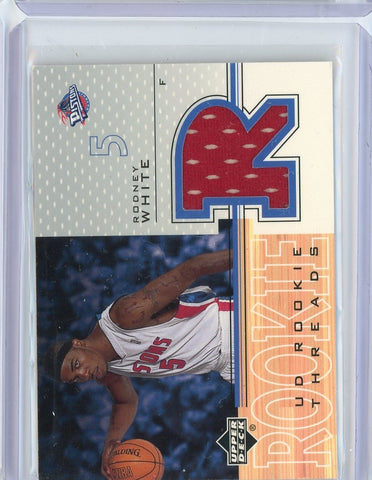 2002-03 Upper Deck Basketball Rodney White Rookie Threads Patch Card #RW-T