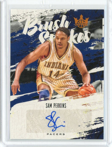 2019-20 Panini Court Kings Basketball Sam Perkins Brush Strokes Auto Card #BR-SPE /49