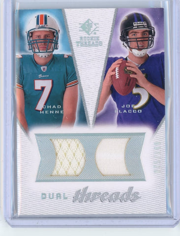 2008 Upper Deck SP NFL Chad Henne Joe Flacco Dual Rookie Threads Card #DT-HF /160