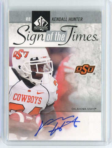 2011 Upper Deck SP NFL Kendall Hunter Sign of the Times Auto Card #ST-KH