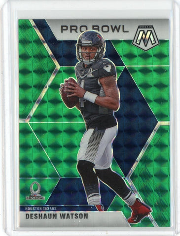 2020 Panini Mosaic NFL Deshaun Watson Pro Bowl Green Prizm Card #259