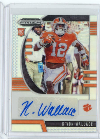 2020 Panini Prizm Draft Picks NFL K'Von Wallace Auto Silver Prizm Card #237