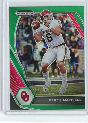 2021 Panini Prizm Draft Picks NFL Baker Mayfield Green Prizm Card #25