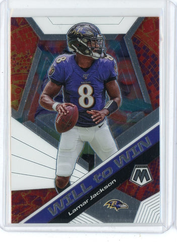 2020 Panini Mosaic NFL Lamar Jackson Will to Win Card #WW2