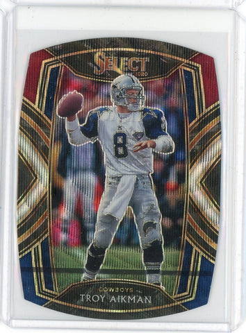 2020 Panini Select NFL Troy Aikman Club Level Tri Colour Prizm Die Cut Card #227