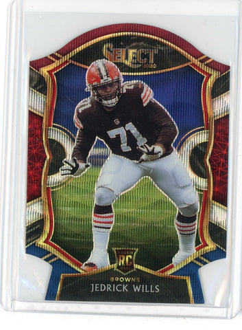 2020 Panini Select NFL Jedrick WIlls Red White Blue Prizm Die Cut RC Card #90