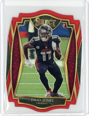 2020 Panini Select NFL Julio Jones Premier Level Red Prizm Die Cut RC Card #105