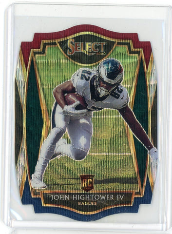 2020 Panini Select NFL John Hightower IV Red White Blue Prizm Die Cut RC Card #197