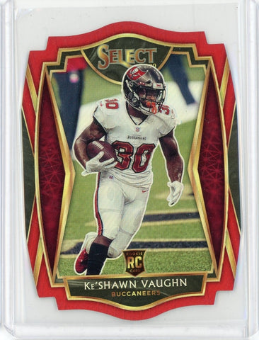 2020 Panini Select NFL Ke'Shawn Vaughn Premier Level Red Prizm Die Cut RC Card #173