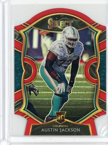 2020 Panini Select NFL Austin Jackson Concourse Red Prizm Die Cut RC Card #91