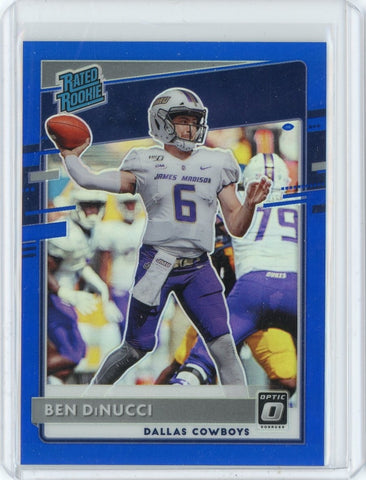 2020 Panini Donruss Optic NFL Ben DiNucci Rookie Blue Prizm Card #P-350 /125