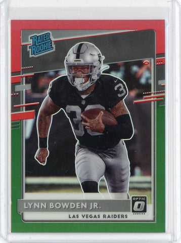 2020 Panini Donruss Optic NFL Lynn Bowden Jr Rookie Green Prizm Card #P-332