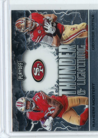 2020 Panini Playoff NFL Raheem Mostert George Kittle Thunder & LIghtning Card #TL-9