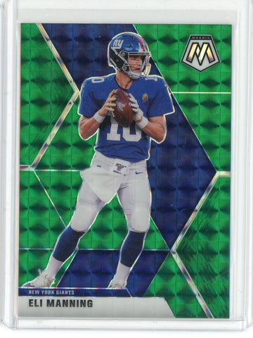 2020 Panini Mosaic NFL Eli Manning Green Prizm Card #149