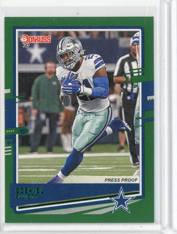 2020 Panini Donruss NFL Ezekiel Elliot Green Press Proof Card #79