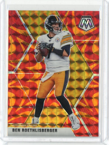 2020 Panini Mosaic NFL Ben Roethlisberger Reactive Orange Prizm Card #170