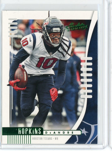 2019 Panini Absolute Football NFL DeAndre Hopkins Green Foil Card #28