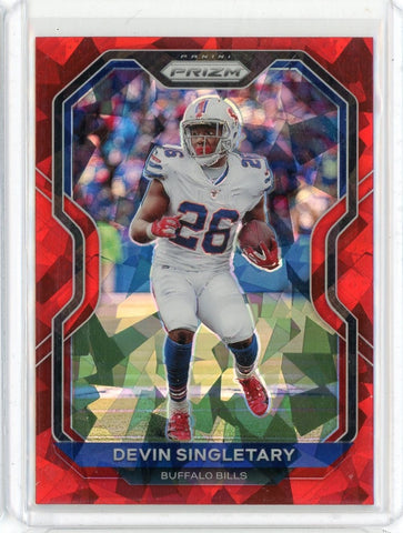 2020 Panini Prizm NFL Devin Singletary Red Cracked Ice Prizm Card #2