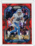 2020 Panini Prizm NFL TJ Hockenson Red Cracked Ice Prizm Card #201