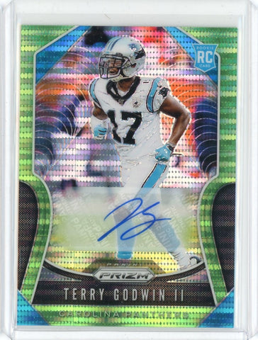 2019 Panini Prizm NFL Terry Goodwin II Green Prizm Auto RC Card #393