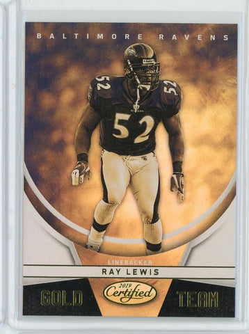 2019 Panini Certified NFL Ray Lewis Gold Team Card #GT-RL