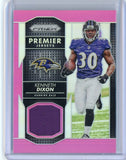 2016 Panini Prizm NFL Kenneth Dixon Premier Jerseys Patch Pink Prizm RC Card #PPJ-KD