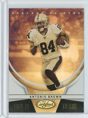 2019 Panini Certified NFL Antonio Brown Gold Team Card #GT_AB