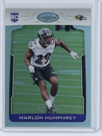2017 Panini Certified NFL Marlon Humphrey RC Card #157 /299