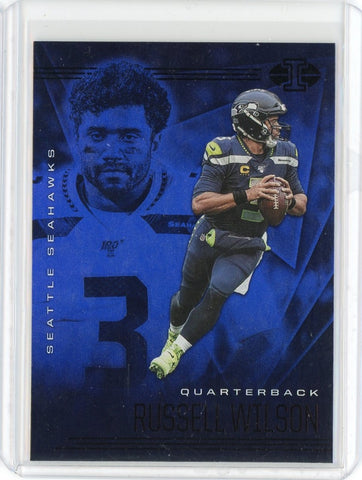 2020 Panini Illusions NFL Russell Wilson Blue Parallel Card #93