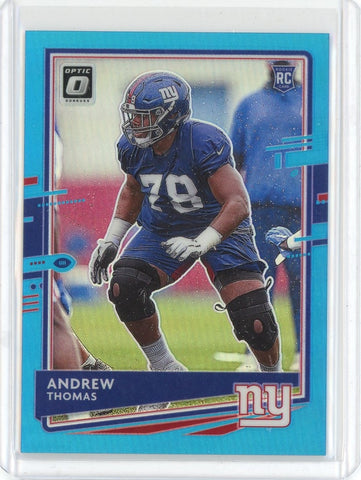 2020 Panini Donruss Optic NFL Andrew Thomas Blue Prizm Card #103 /299