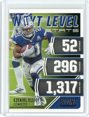 2021 Panini Score NFL Ezekiel Elliot Next Level Stats Card #NL18