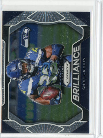 2019 Panini Prizm NFL Chris Carson Brilliance Card #B-CC