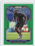 2020 Panini Prizm NFL Neville Gallimore Green Prizm RC Card #338