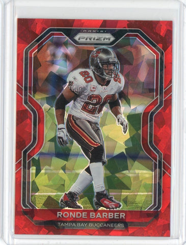 2020 Panini Prizm NFL Ronde Barber Red Cracked Ice Prizm Card #262