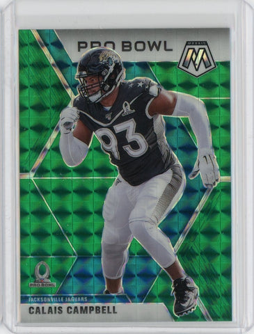 2020 Panini Prizm NFL Calais Campbell Pro Bowl Green Prizm Card #255