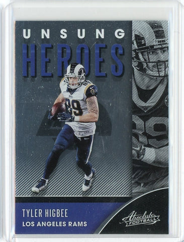 2020 Panini Absolute Football NFL Tyler Higbee Unsung Heroes Card #UH-TH