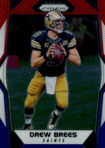 2017 Panini Prizm NFL Drew Brees Red White Blue Prizm Card #192