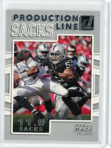 2017 Panini Donruss NFL Khalil Mack Production Line Sacks Card #9