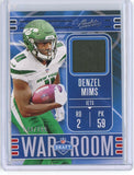 2020 Panini Absolute Football NFL Denzel Mims War Room Patch Card #WMN-15 /199