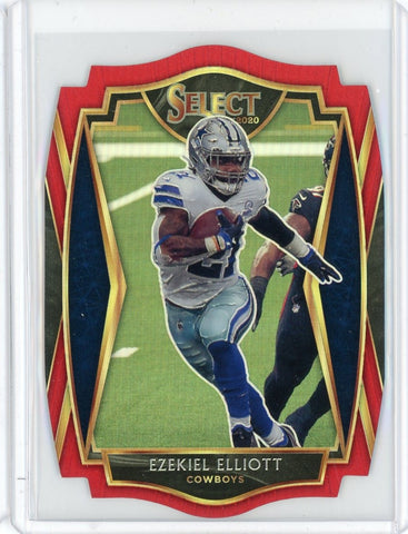 2020 Panini Select NFL Ezekiel Elliott Premier Level Maroon Prizm Card #109