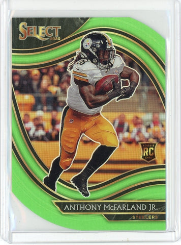 2020 Panini Select NFL Anthony McFarland Field Level Green Die Cut Prizm RC Card #381