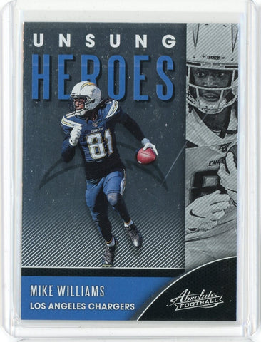 2020 Panini Absolute Football NFL Mike Williams Unsung Heroes Card #UH-MW