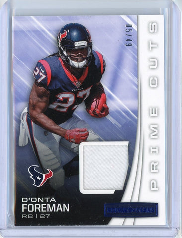 2017 Panini Rookies & Stars NFL D'Onta Foreman Prime Cuts Patch Card #6 /49