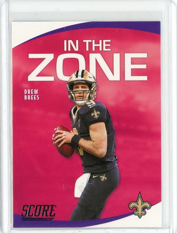 2020 Panini Score NFL Drew Brees In the Zone Card #IZ-DB