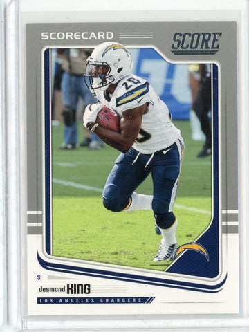 2018 Panini Score NFL Desmond King Scorecard Card #185