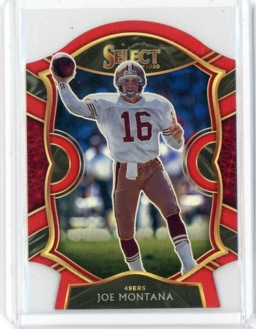 2020 Panini Select NFL Joe Montana Concourse Maroon Prizm Card #19